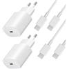 AOKUTDA 2 Pack Caricabatterie Sumsamg 25W,Caricatore Rapido con 2M Cavo per Samsung Galaxy S26 S25 S24 S23 S22 S21 Plus/FE/Ultra,S20,A57 A56 A55 A54 A53 A36 A35 A26 A25 A16 A15,Tipo C Spinotto Alimentatore