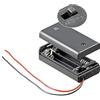 PerfectHD BHM-2 - Portabatteria con 2 batterie AA Mignon | con interruttore on/off | estremità del cavo allentate | alloggiamento chiuso | impermeabile | 1 pezzo | nero