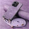 YANJIEER ESONG Cover per Honor X6B Case con Cordino Cinturino,Custodia In Pelle Caso per Donna ragazze Con Tracolla Collana,Catena Laccio Case,Ultra Sottile Antiurto Shell Viola