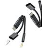 Kefiany Adattatore Lightning A Jack 3.5mm (Set di 2) doppio Presa Caricabatterie Cavo Per iPhone 14/IPad Splitter Audio Cuffie Per Apple Connettore Del Telefono Accessori AUX Kefiany