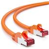 deleyCON 1,5m Cavo di Rete Cat6-1000 Mbit (Rame, S/FTP, Privo di Alogeni) Cavo Patch RJ45 Gigabit Ethernet LAN - per DSL Internet WLAN Switch Router Modem Patch Panel PoE - Arancione