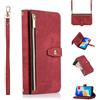 Jeelar ESONG Cover per Xiaomi Redmi Note 13 Pro 5G Custodia,Portafoglio a Libro in Pelle Flip Cover,Magnetica protezione Wallet Case,Antiurto in TPU con 9 Slot per Schede/Pratico Cordino/Supporto,Rosso