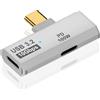 Duttek Adattatore di Ricarica USB C 2 in 1 Con 100W PD, Maschio a Doppia Femmina, Tipo C 3.2 per iPhone 15, Steam Deck, iPad, MacBook - Bianco