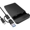 LAIVIYA Custodia per disco rigido da 2,5 pollici, USB C 3.1 Gen 1 a SATA III fino a 6Gbps, custodia per SSD HDD SATA da 2,5 pollici 7mm/9,5mm con cavo USB A/C 2-in-1, UASP Trim S.M.A.R.T Sleep Mode per PC Mac