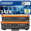 FANSHENG 142X 1420X 【con chip】 Toner Cartuccia toner W142X W1420X compatibile con HP per LaserJet MFP M140w M110w M139w / MFP M110 M139 M140 Stampante 2000 pagine 142A 1420A W1420A W142A (2 nero)