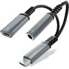 CELLONIC Adattatore da USB C a Jack per cuffie e ricarica, ricarica rapida 2in1 60W, adattatore USB C con jack da 3,5 mm per Sumsung S23/S23 Ultra/S22Ultra, iPad,HuaweiP40, tablet e notebook - argento