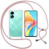 Sewutoyu Custodia Collana per Cellulare Compatibile con OPPO A78 4G - Cover Silicone TPU Protettiva Trasparente - Custodia indossabile per Collo - Case a Tracolla con Cordina, Rosa