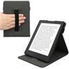 kwmobile Custodia verticale compatibile con Kobo Aura H2O Edition 2 - Cover con fascia mano e leggìo - Case Custodia e-Reader Flip