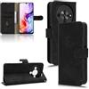 Generico Custodia Compatibile con ZTE Blade A76 5G Z2469N Custodia COVER stand flip LIBRO gel PORTAFOGLIO Protezione display antiurto antigraffio magnetica eco pelle porta carte vano card (Nero)