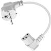 YINGAYOU Cavo Alimentazione Schuko IEC C13 10A 250V Cavo Alimentazione PC Corto Spina Schuko CEE 7/4 a Presa C13 per PC, Computer, Monito (Bianco, 1 m)