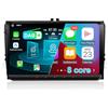 NUOTIAN Autoradio DAB da 9'' Android 14 per Golf 5/6, VW T5, Polo 6R, 4 GB + 64 GB Wireless CarPlay, Android Auto, DAB integrato, 2 Din, 8 Core, 4G, Navi, BT5.0, WiFi, USB, FM