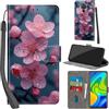 PHINIENLAND Cover per Xiaomi Redmi 10X 4G / Note 9 Case PU Pelle Custodia [Kickstand] [Chiusura magnetica] [Slot per Schede], Portafoglio Flip Custodia per Redmi Note 9,Fiori