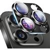 ZoRoll Pellicola Fotocamera Compatibile con iPhone 15 Pro/15 Pro Max, Bordo in Metallo Anti Graffio HD Vetro Temperato Protezione Lente Pellicola Compatibile con iPhone 15 Pro/15 Pro Max - Nero