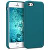kwmobile Cover per Apple iPhone SE (1.Gen 2016) / iPhone 5 / iPhone 5S Custodia - Back Case per Smartphone in Silicone TPU - Protezione Gommata - petrolio matt