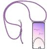 HongMan Custodia per Cellulare Girocollo per Samsung Galaxy A7 2018 Tracolla - Collana/Necklace Cordoncino,Practical Stylish Trasparente Silicone TPU Flessibile Antiurto Protettivo Cover