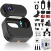 Eirolace Mini Action Cam 1080P und 128GB, Telecamera Nascosta Batteria 800 mAh per Moto, Body Cam, Display 1,47 Pollici, Grandangolo, Vlog Camera per Ciclismo, Viaggi, Animali Domestici