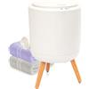 SereneLife Scaldasalviette Elettrico Bagno Autoportante, Scaldasalviette Elettrico 46 cm, Capacità 12 L, Timer Integrato, Dischi Aroma, LED, per Asciugamano, Accappatoio o Coperta, Grigio