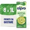 ALPRO, Bevanda di Cocco con Soia, MATCHA, Naturalmente Senza Lattosio, Fonte di Calcio, Pronta da Bere - 8x1L