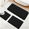 FARYODI Tappetino Bagno 3 Pezzi, Morbido Tappetino Bagno In Schiuma Wc e Forma U, Antiscivolo, Assorbente, Lavabile, Morbido Asciugatura Rapida, Tappeto Bagno Doccia, Wc, Vasca Bagno
