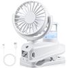 JIZZU Ventilatore da Scrivania con Clip, Ventola USB con Spray, Mini Ventilatore Portatile, 4 Velocità Regolabili, per Dormitori, Uffici e Campeggi (Bianco)