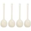 QUARKZMAN 4 Pezzi Cucchiai Da Minestra In Ceramica, Cucchiaio Da Portata A Manico Lungo Per Minestra, Pasta, Ravioli Bianco