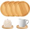 YiliYa 4 Pezzi Piatto in legno, 10 cm piatto per candele, piatti portacandele, supporto rotondo per candele sotto per candele, per matrimoni, spa, casa, diametro