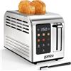 Ganiza Tostapane Intelligente per 2 Fette, in Acciaio Inox con Touch Screen, 6 Livelli di Doratura, Timer Digitale, Fessura Larga, +/-10 s, Vassoio Raccogli Briciole, 925 W