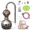 HOOLOODISTILL D15 Distillatore Ancora per Uso Domestico Kit 304 Acciaio Inox Making Kit con Termometro Alcol Brandy Vodka 3Gal/12L