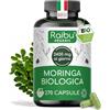 RAIBU Moringa Capsule Biologica, 2400 mg per Dose - 270 capsule di Moringa Oleifera in polvere - Fonte di Vitamine, Minerali e Proteine - Digestione & Metabolismo - Oltre 2 Mesi di Scorta, Senza Glutine