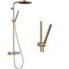 hansgrohe Pulsify S Puro - Colonna doccia con miscelatore termostatico, Sistema doccia (⌀ 260 mm) con rubinetto, doccetta, tubo, asta e soffione doccia tondo, bronzo spazzolato, 24222140