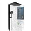 SCHÜTTE 60686 LA PALMA - Sistema doccia con doccia a pioggia e colonna doccia, 36 x 24 cm, in acciaio inox, set doccia senza rubinetto, asta doccia con doccetta e doccetta, nero