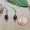 Stupefacente Rosso Carnellian Gemma 925 Argento Sterling Mano Orecchini A-57A