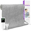Hossom Termoforo Elettrico - 84 X 43 Cm Cuscino Riscaldante Con Spegnimento Automatico 9 Impostazioni di Temperatura e 4 Tipi di Timer, Morbido coperta termica per Schiena,Collo,Spalle e Addome