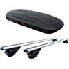 AUTOKIT BOX BAULE Tetto Auto COMPATIBILE con JEEP COMPASS dal 2017 + Barre Portatutto