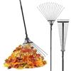 Pelle & Sol Rastrello da giardino | Rastrello per giardinaggio | Rastrello regolabile da 96,5 a 160 cm per erba artificiale 25 denti, rastrello per muschio per una rapida pulizia di prato e cortile,
