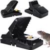Srup 2 Pezzi Trappola per Topi, Professionale Trappola Ratti Riutilizzabile, Plastica Trappola per Topi Piccoli, Trappole per Topi da Interno ed Esterno, Professionale per Casa (nero)
