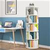 uyoyous Libreria girevole a 360°, scaffale a libro in legno a 5 livelli, libreria per bambini e adulti, bianco