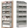 SONGMICS Organizer da Porta, 9 Scomparti, Portaoggetti da Appendere Pieghevole, 4 Ganci in Metallo, Trasparente, Grigio Tortora RDH009GD01
