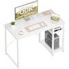 ODK Scrivania Ufficio, 100x48cm Tavolo con Ripiani Reversibili, Scrivania Ufficio con ripiani regolabili in altezza, Scrivania Computer Ideali per la casa e gli Spazi Ridotti, Bianco