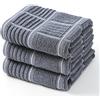 Anyi Strofinacci da cucina resistenti, assorbenti, con passante per appenderlo, 100% cotone, strofinacci da bar (40 x 66 cm, set da 3, grigio)