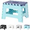 Cetomo Sgabello pieghevole da 21 cm, in plastica, pieghevole, per adulti, pieghevole, portatile, per camera da letto, blu, confezione da 1
