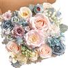Serra Flora Set di fiori artificiali con fiori finti sfusi con steli per bouquet di nozze fai da te, centrotavola, decorazioni per la casa, interni ed esterni