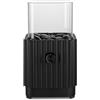 tepro Braciere a gas da tavolo con pietre decorative, 16 cm, quadrato a gas con inserto in vetro, colore nero