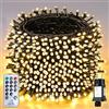 SALCAR Catena luminosa con 1330 LED, 80 m, per albero di Natale, 31 V, per esterni, con telecomando, impermeabile, 8 modalità e memoria per interni, giardino, balcone, albero di Natale, bianco caldo