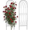 Relaxdays Graticcio, 2 pz, HxB: 140 x 38 cm, Acciaio, Supporto per rampicanti, Nero