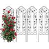 Relaxdays graticci per rampicanti, Set da 4, A x L: 115 x 32 cm, Nero | Vintage, metallo, supporto per rose e piante