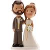 dekora - Sposini per Torta Matrimonio "Old Fashion" - 14 cm di Altezza - Cake Topper Matrimonio in Resina - Statuine Sposi per Torta Nuziale - Base Adatta al Contatto Alimentare