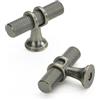 FURNIWARE 10 pezzi Pomelli per mobili in bronzo antico, pomelli a T per armadio da 50 mm, pomelli per porte scanalati, pomelli per cassetti vintage, pomelli per cassetti per armadi, comodini