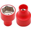 WEDO Inserto per Chiave a Bussola Esagonale VDE 1000 V,Bussola per dado mozzo in acciaio al vanadio cromo, 17 mm, 3/8,Chiave a Bussola ad Impatto,Lunghezza 45mm,Certificazione GS,IEC 60900