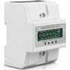 GAOUTO Contatore elettrico a 3 fasi, 100 A, contatore di corrente trifase calibrato con display LCD, contatore di corrente digitale 50/60 Hz, contatore di corrente trifase DIN (3 fasi, 4 fili)